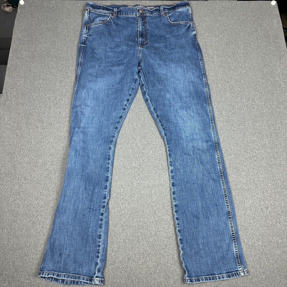 Wrangler Retro Relaxed Boot Cut Jeans Mens 38x36 Blue Medium Wash Stretch Denim